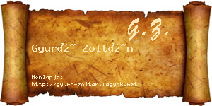 Gyuró Zoltán névjegykártya